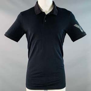 Y-3 Black Cotton Logo Half Placket Polo
